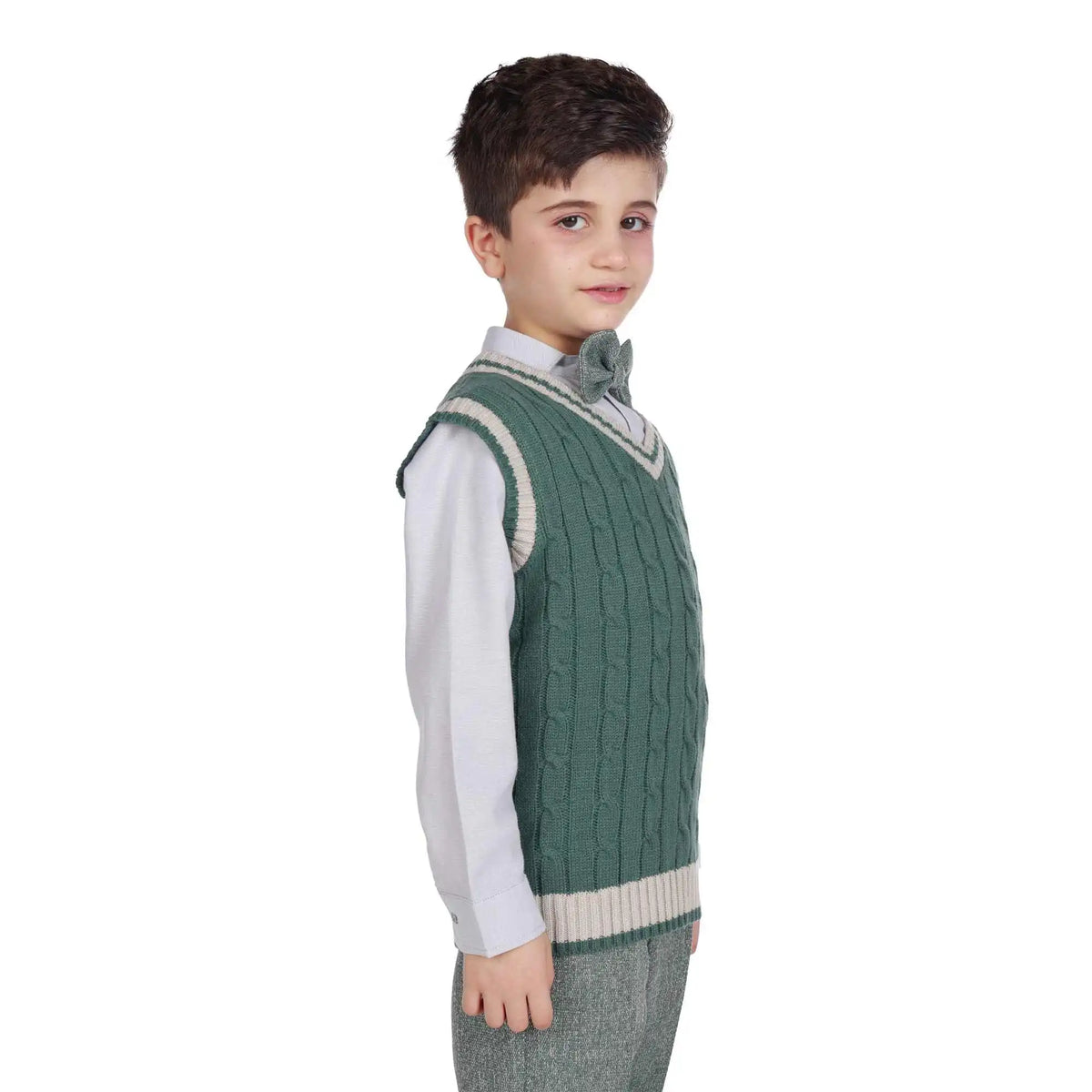 Color-Blocked Formal Waistcoat For Boys Image