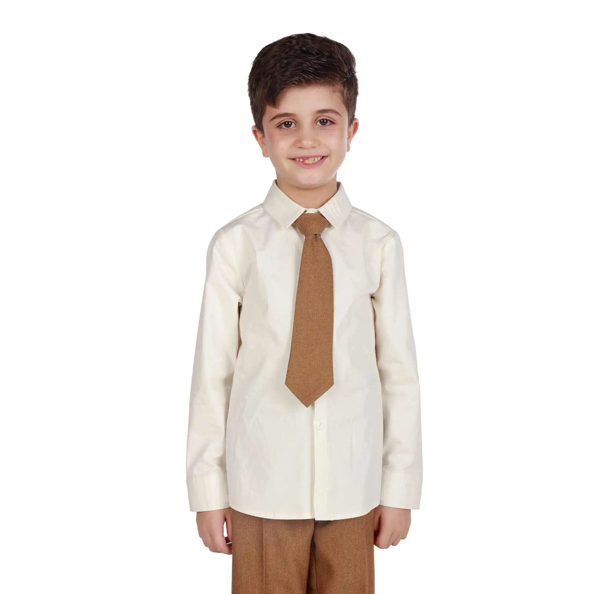 Plain Formal Shirt For Boys 100 | 3Y Light Beige 100 | 3Y,53.5,60,34, Image