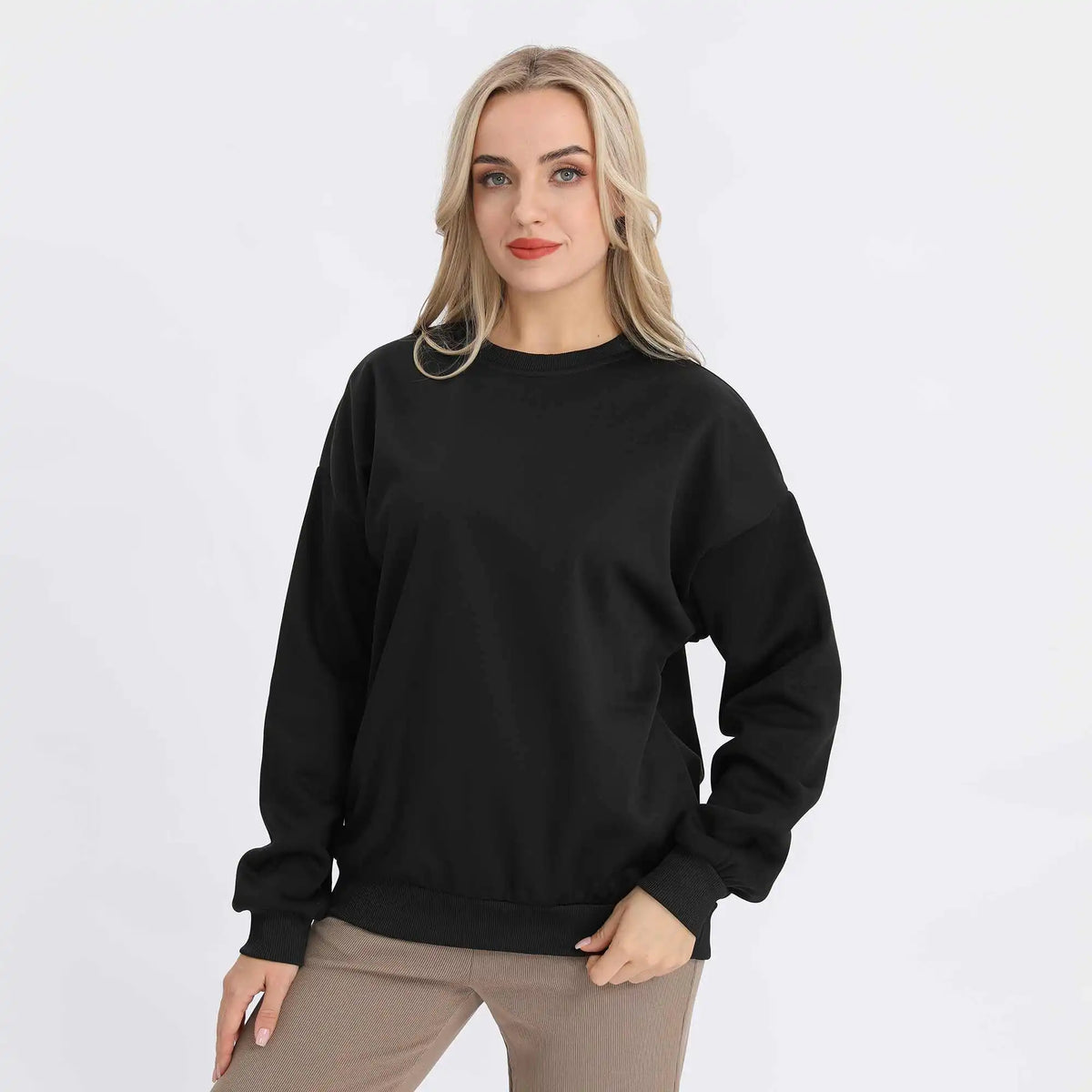 plain basic pullover for women image