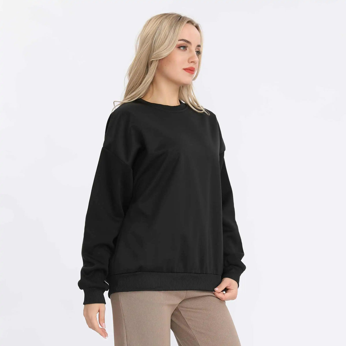 plain basic pullover for women image