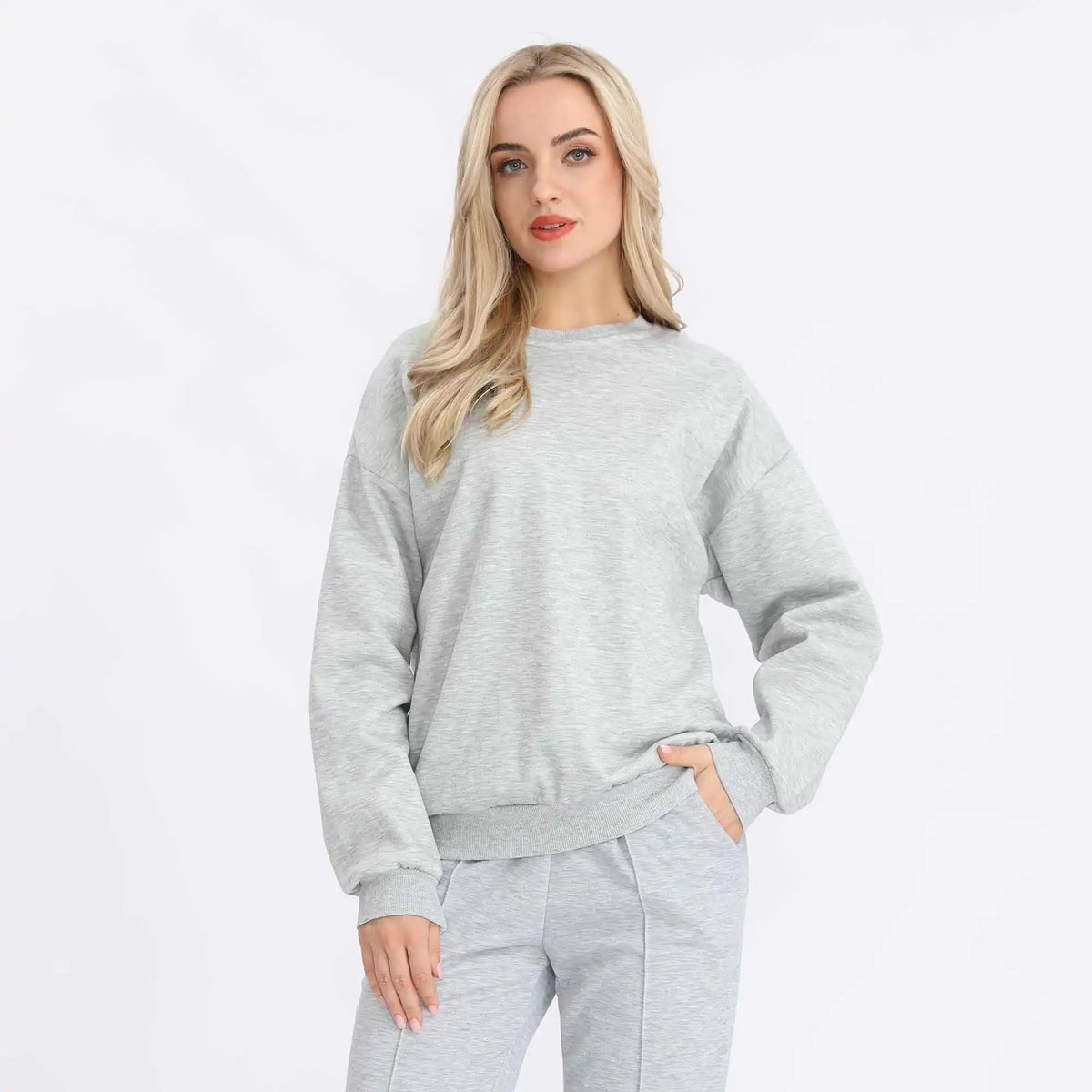 plain basic pullover for women image