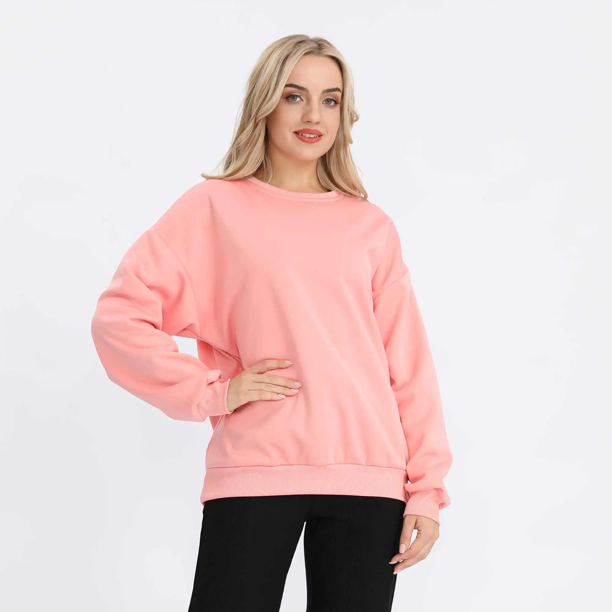 plain basic pullover for women image