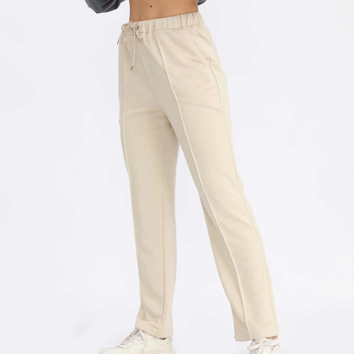 Straight-Leg Basic Pants For Women Image