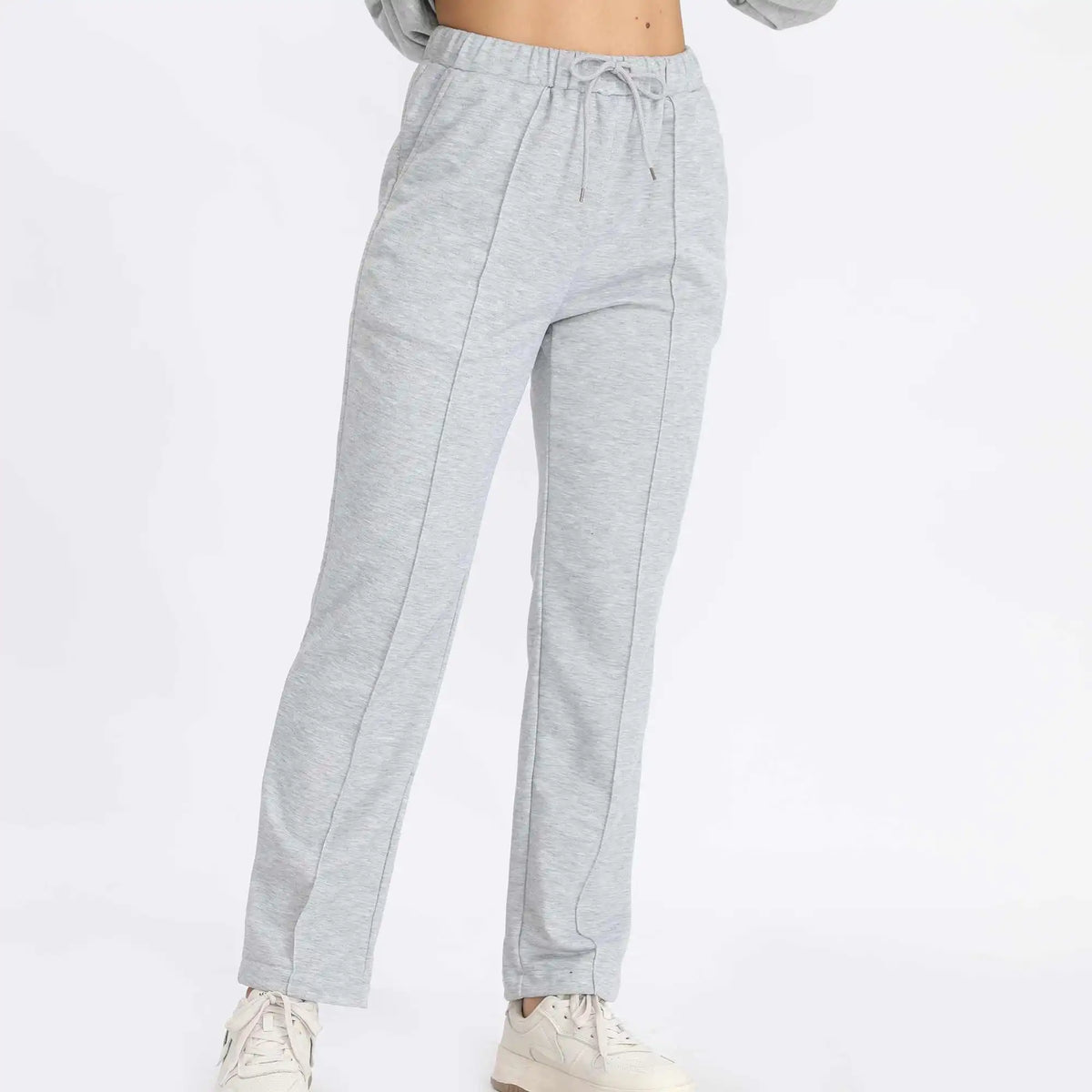 Straight-Leg Basic Pants For Women 26 Gray 26,101.5,64.5,60.8,99.5 Image