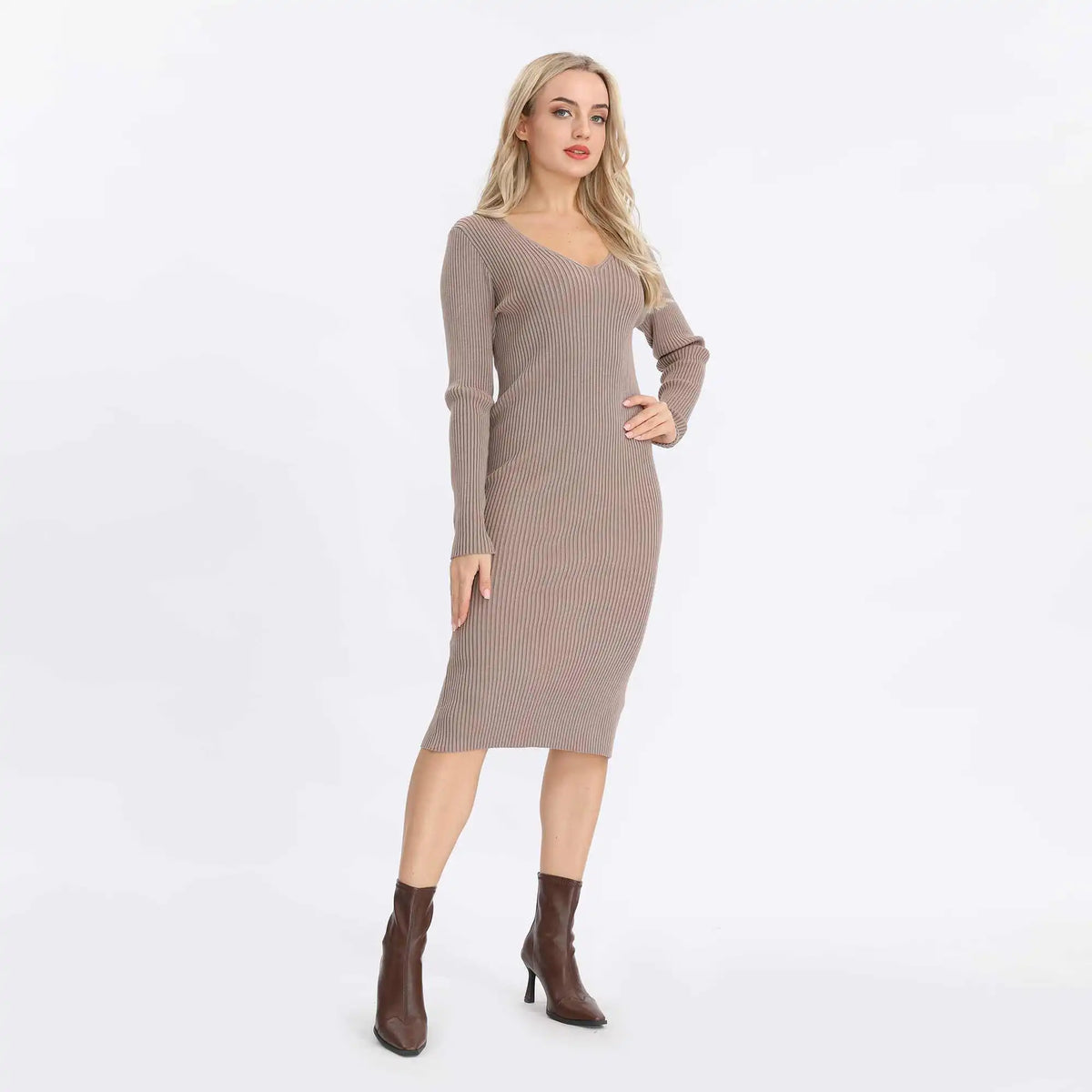 plain basic dress for women image