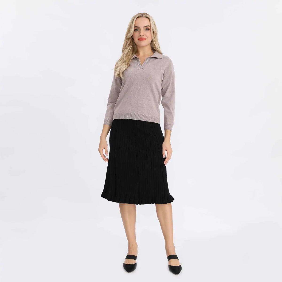 Solid Basic Sweater For Women