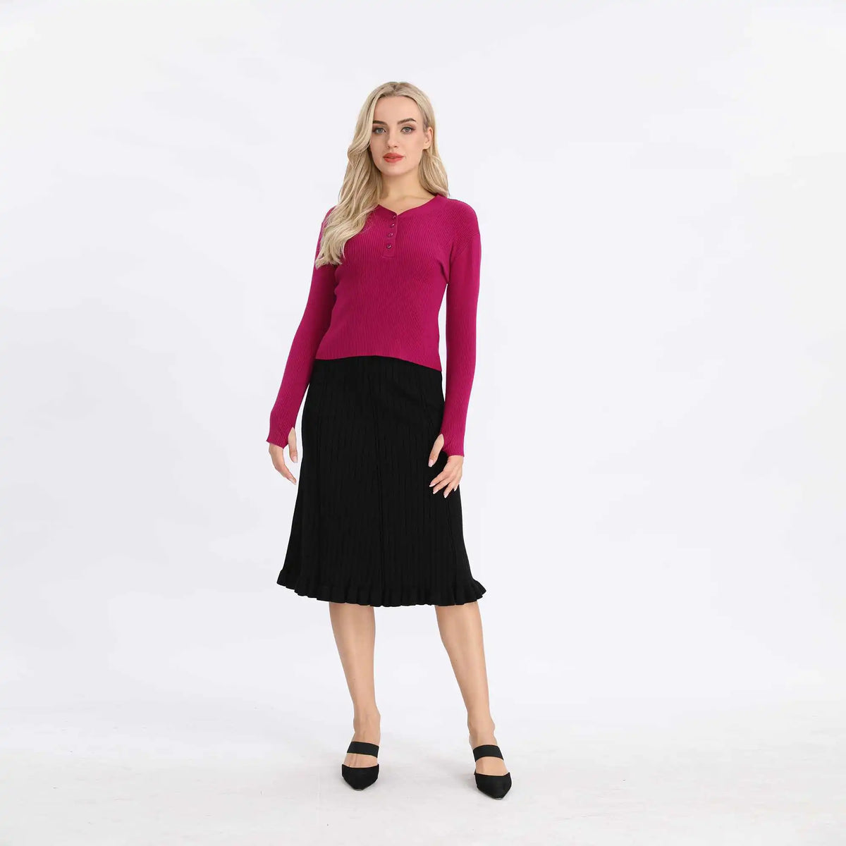 Plain Basic Sweater For Women