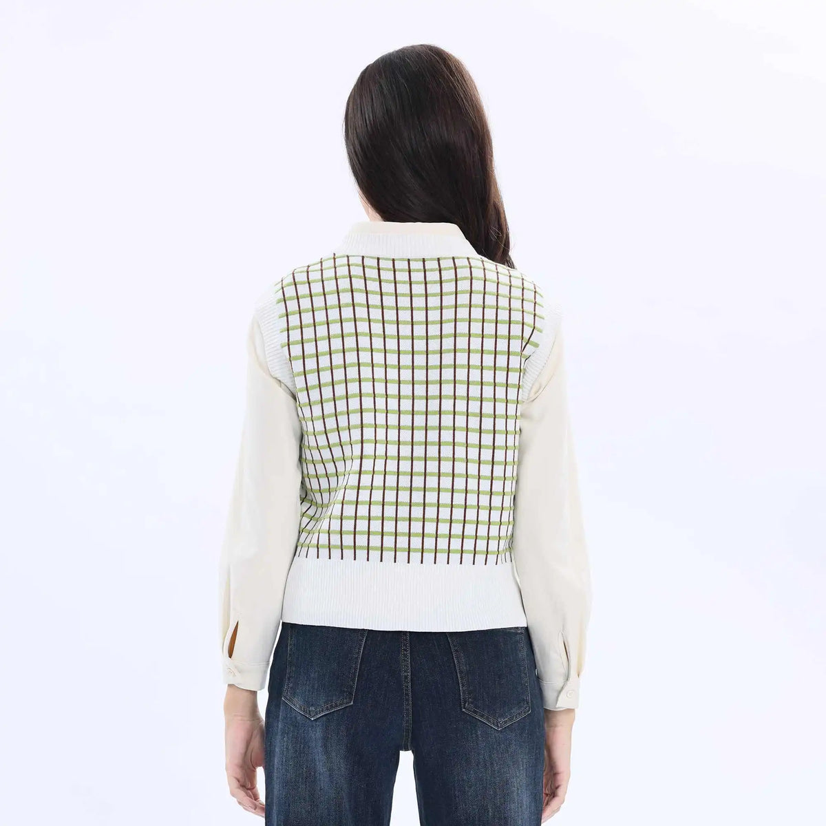 Checked Fashion Waistcoat For Women Image