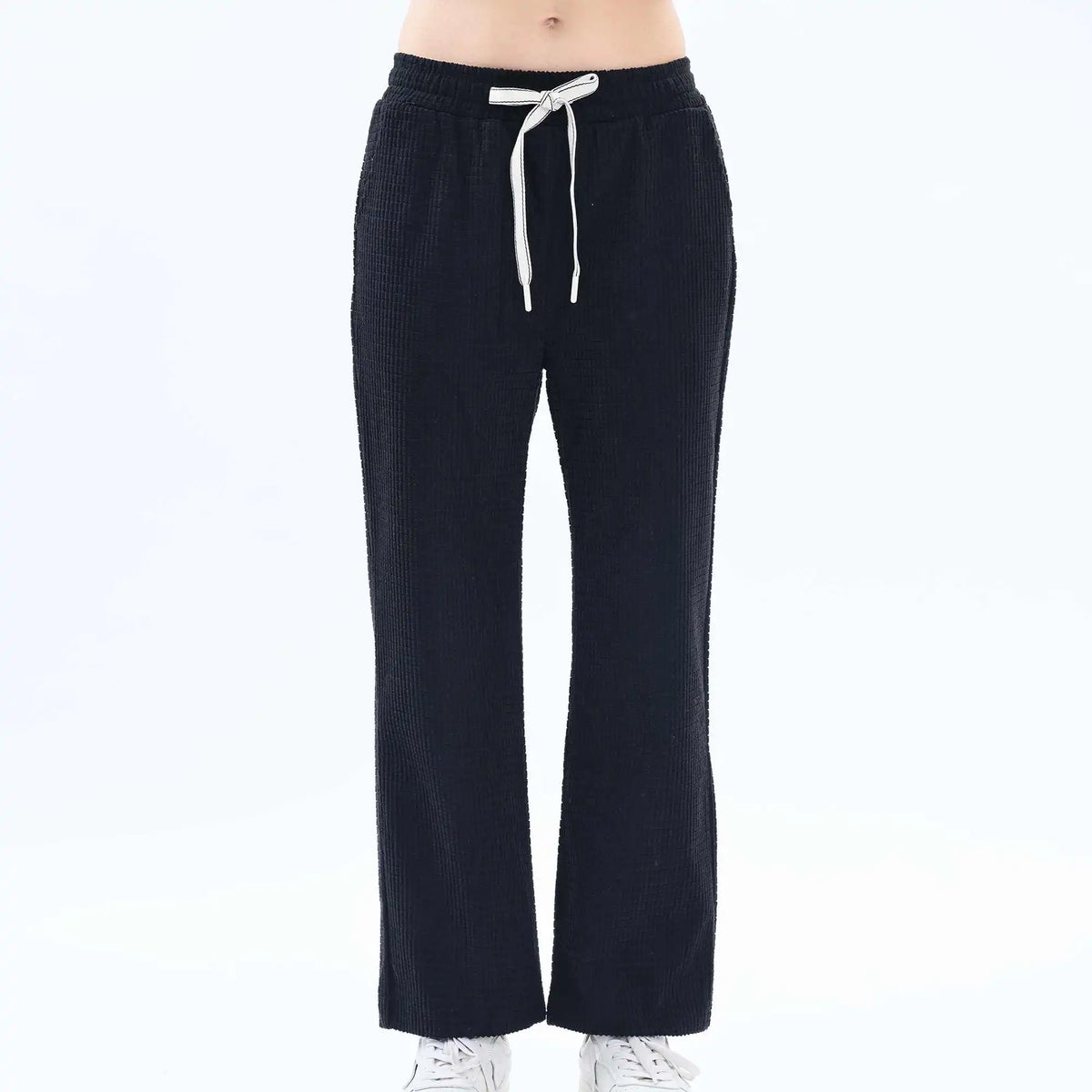 Straight-Leg Fashion Pants For Women 26 Black 26,96,64.5,56,98 Image