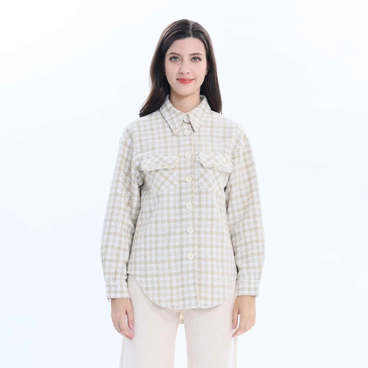 checked fashion shirt for women image