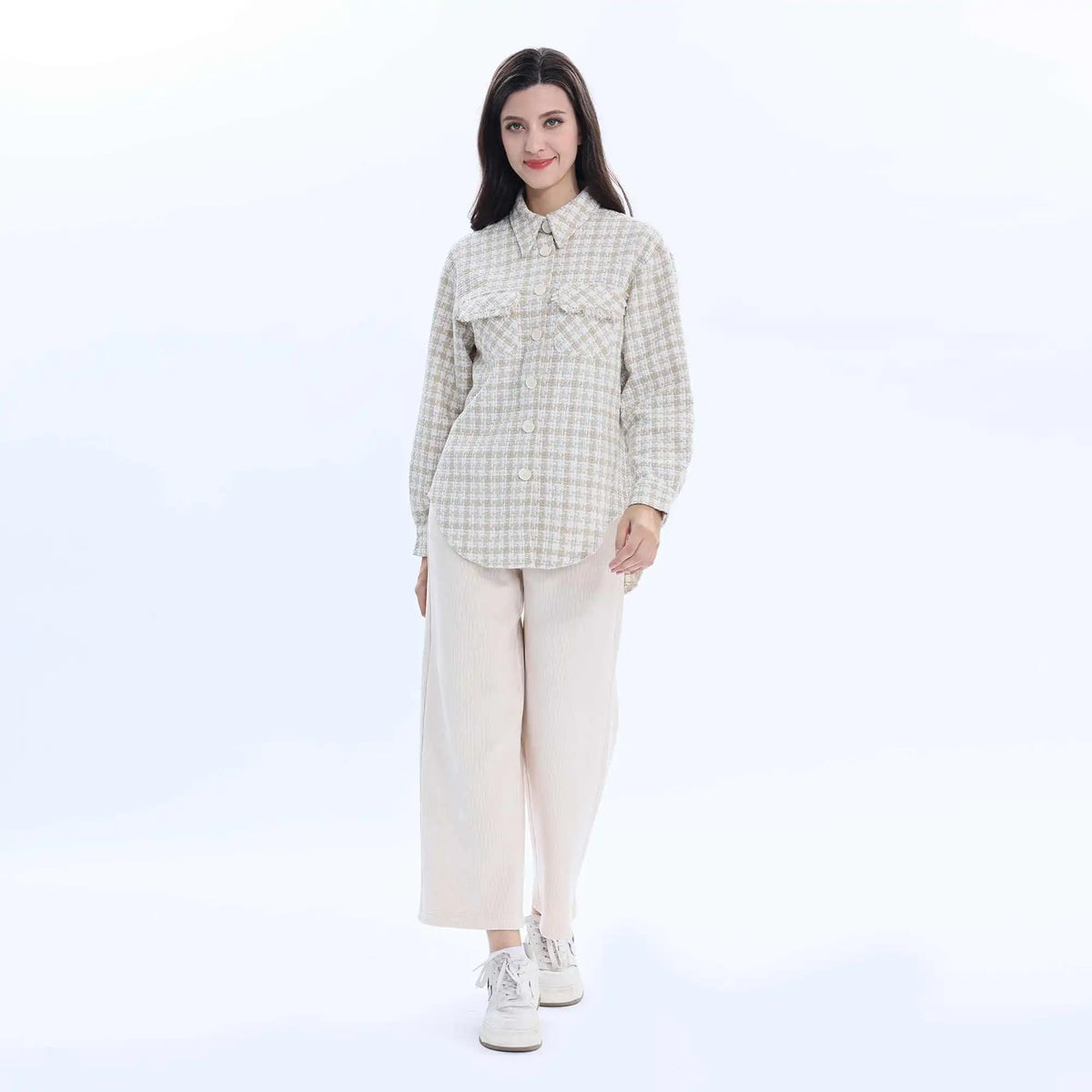 checked fashion shirt for women image