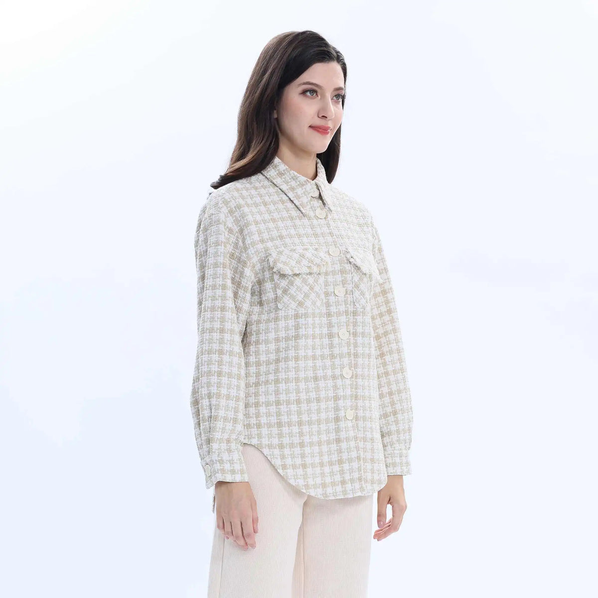 checked fashion shirt for women image