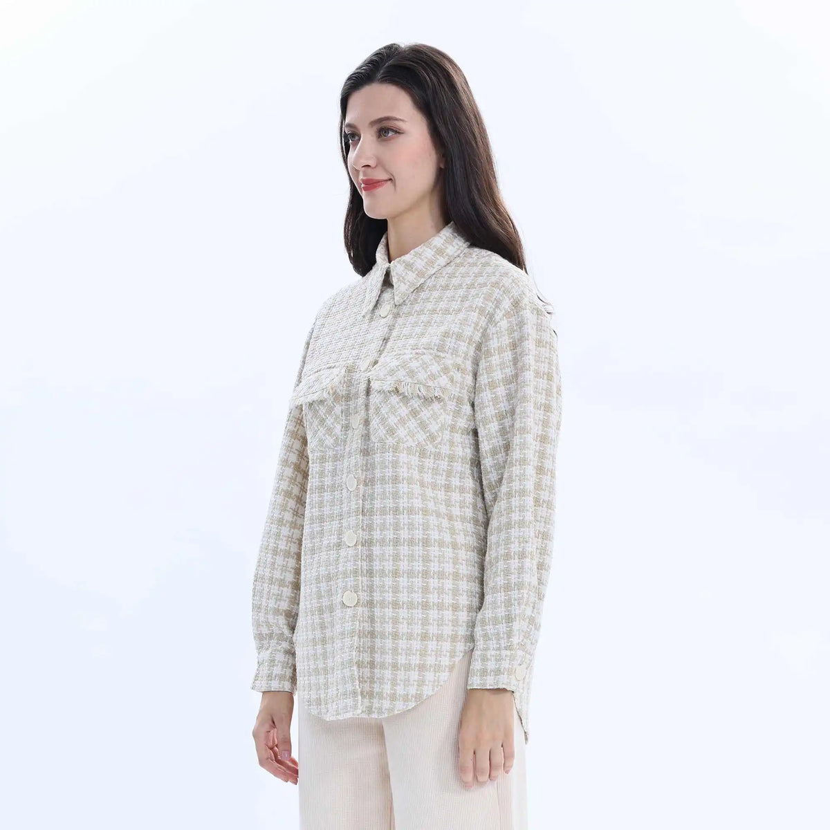 checked fashion shirt for women image