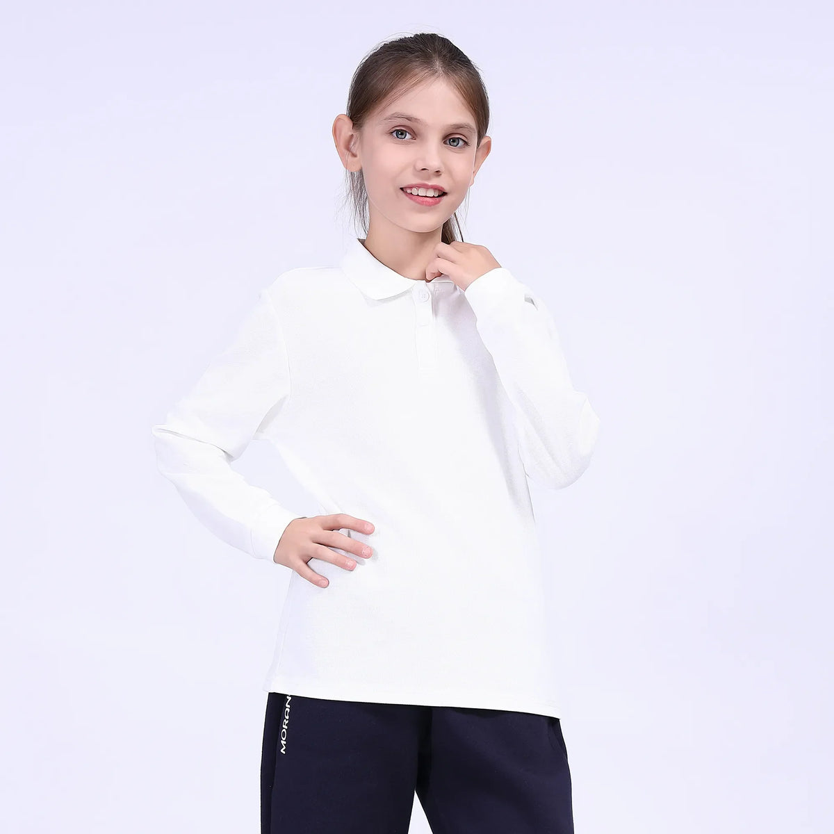 Plain School Polo Shirt For Girls