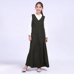 46M | 10-11 Y Army Green 46M | 10-11 Y,117,87,-,84 Plain School Dress For Girls Image