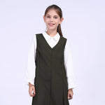 46S | 10-11 Y Army Green 46S | 10-11 Y,117,83,-,80 Plain School Dress For Girls Image