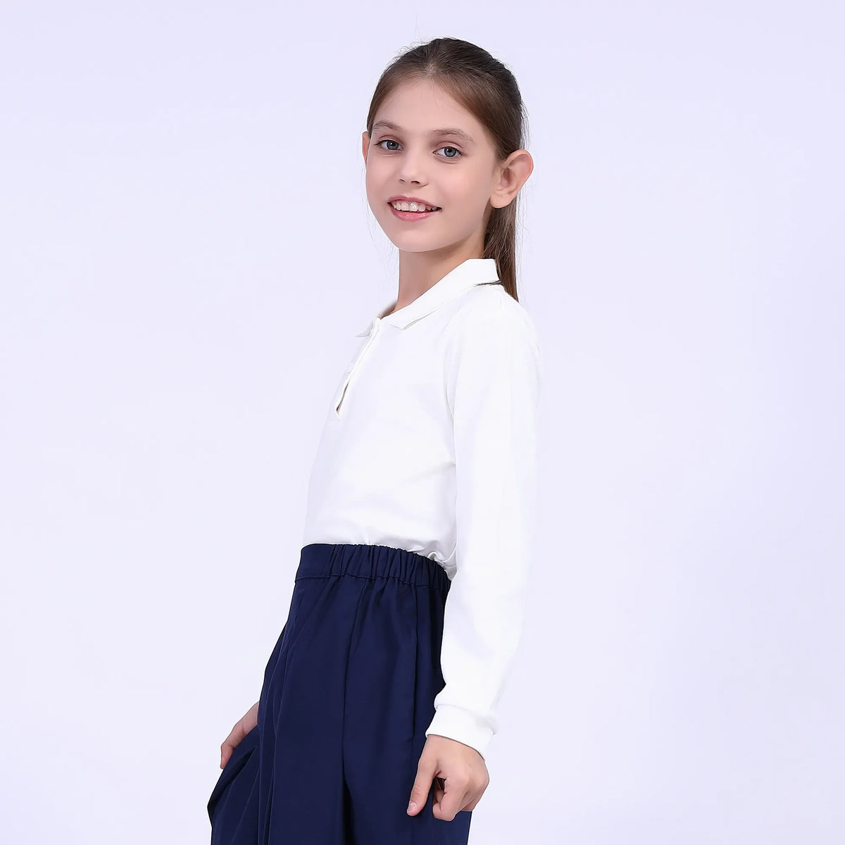 Plain School Polo Shirt For Girls Image