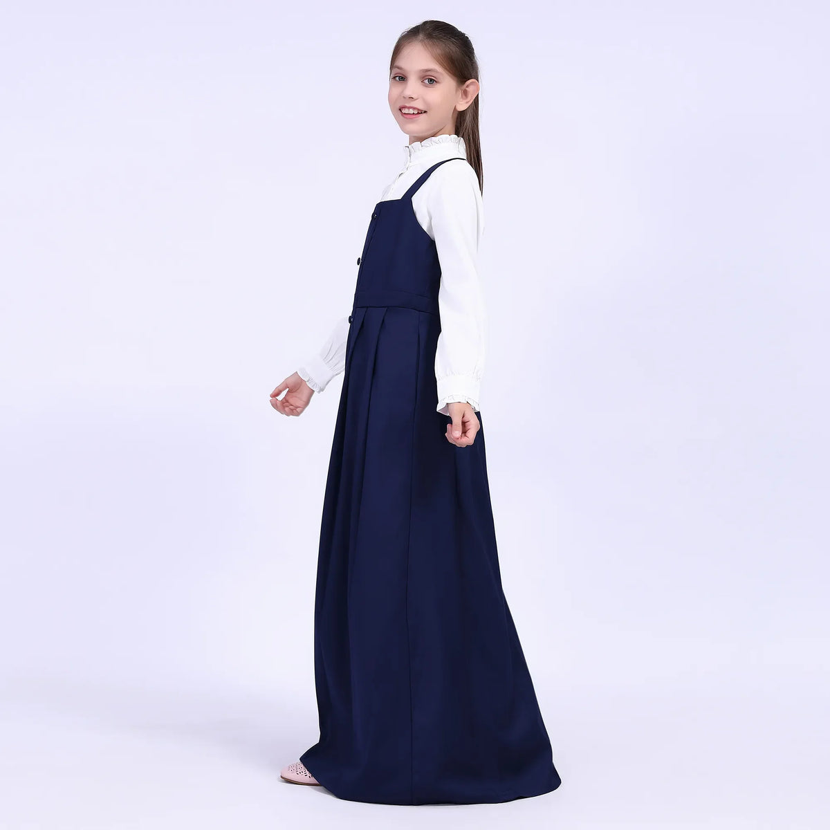 Plain School Dress For Girls Image