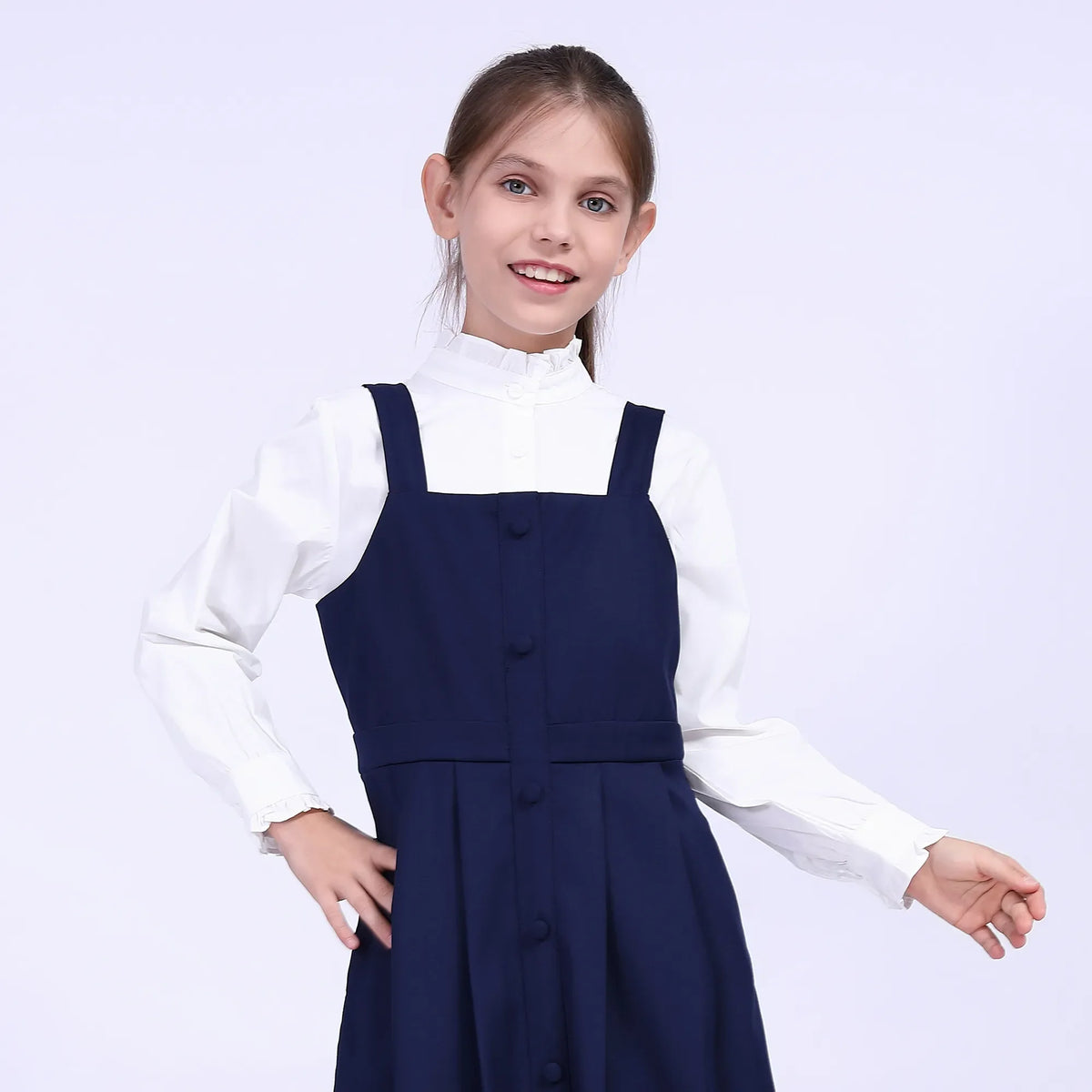 Plain School Dress For Girls 50S | 12-13 Y Navy 50S | 12-13 Y,127,78,,72 Image