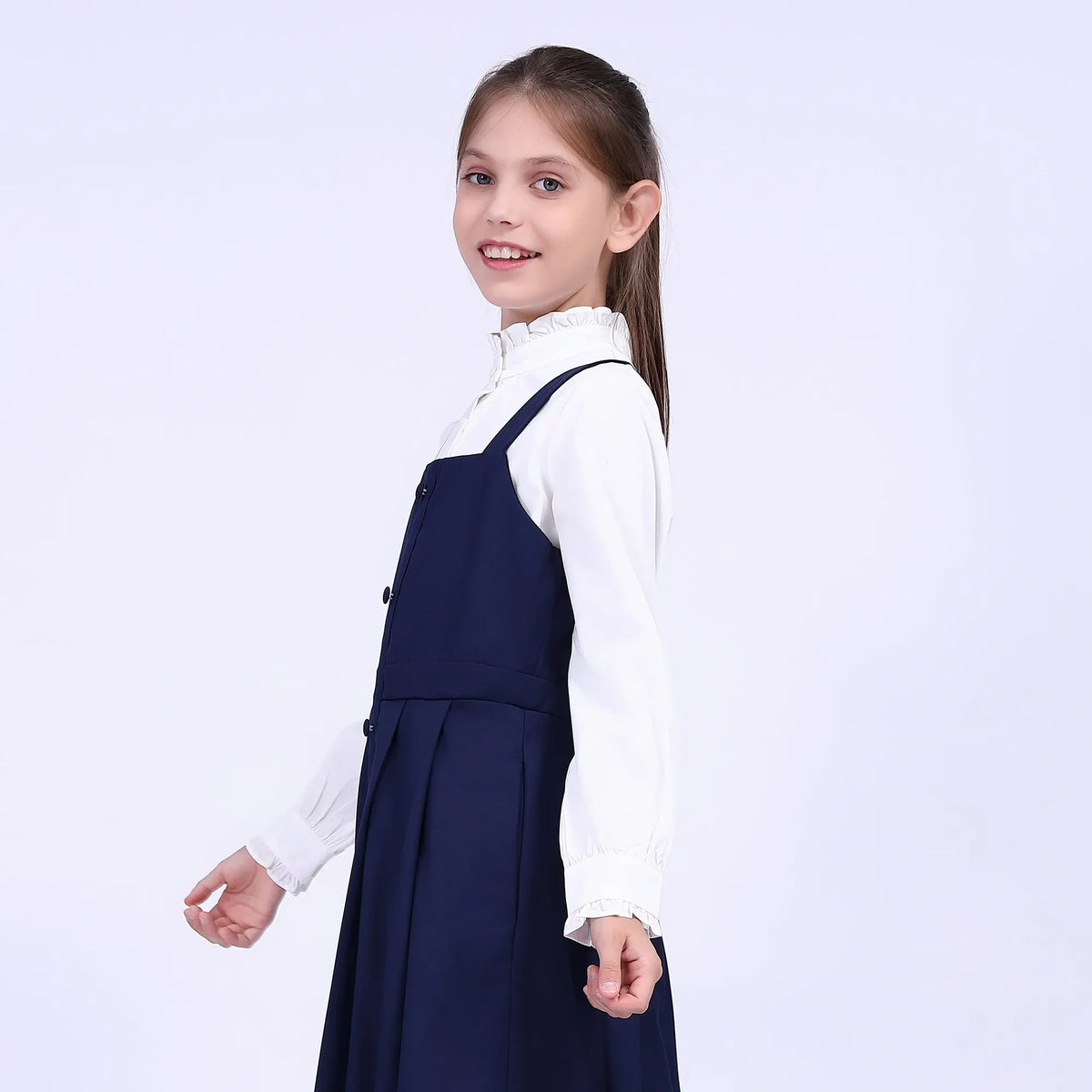 Plain School Dress For Girls Image