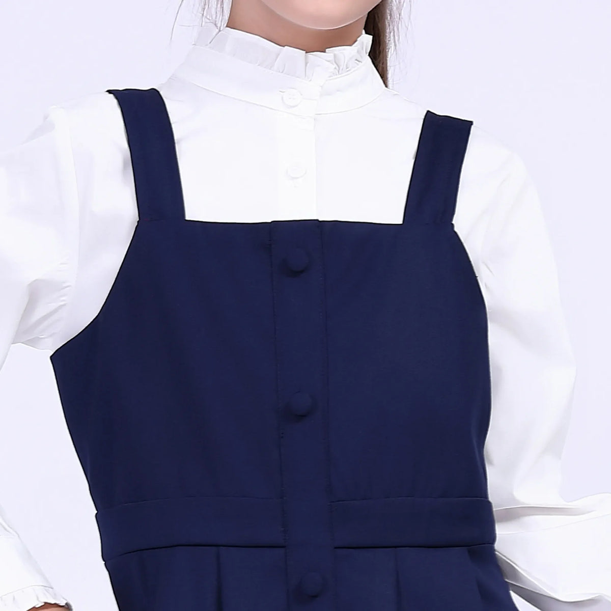 Plain School Dress For Girls Image