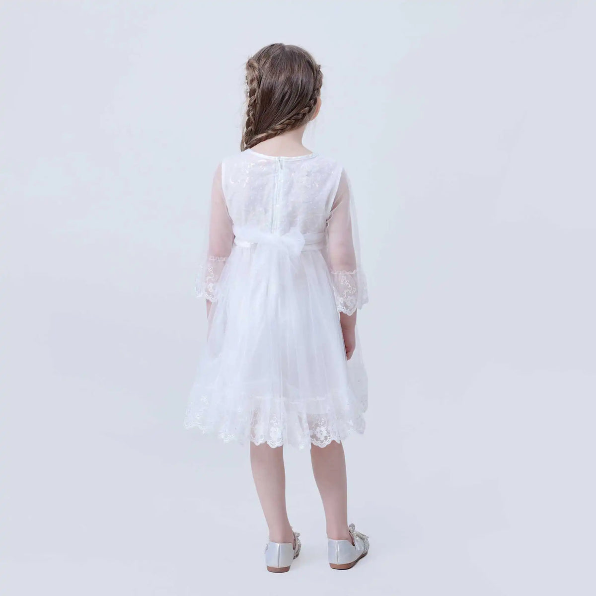 beaded Fashion Dress For Girls 100 | 3Y White Image