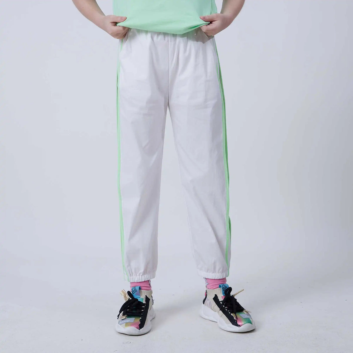 Ankle-Tied Fashion Pants For Girls 100 | 3Y White 100 | 3Y,57,43,36.8,69.2 Image