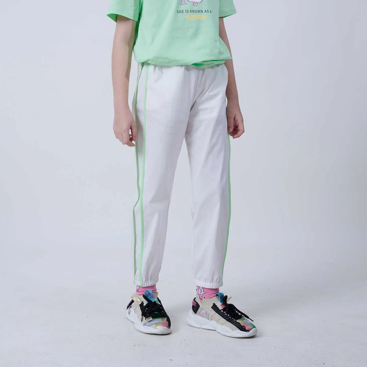 Ankle-Tied Fashion Pants For Girls 140 | 8-9Y White 140 | 8-9Y,81,53,48,86.8 Image