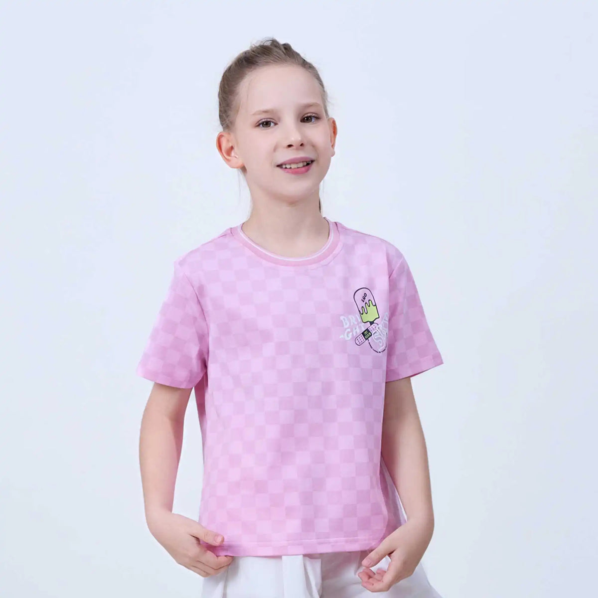 Checked Fashion T.Shirt For Girls