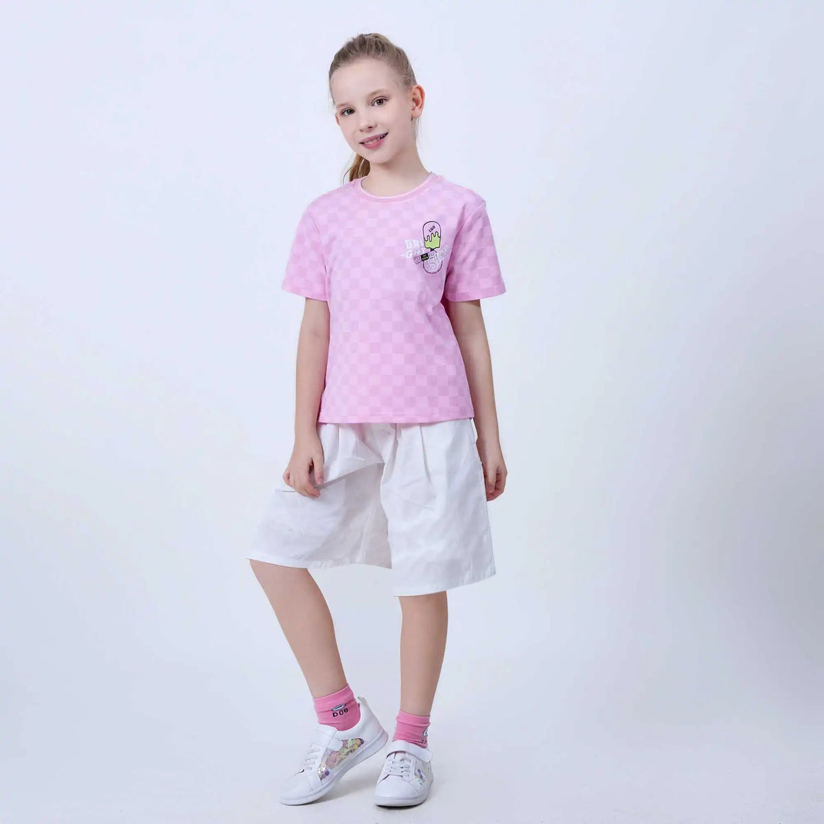 Checked Fashion T.Shirt For Girls