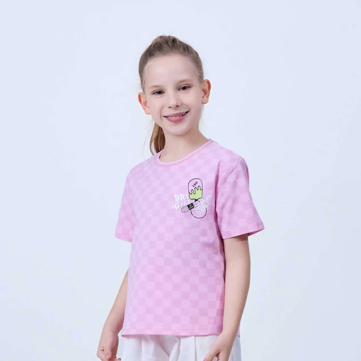 Checked Fashion T.Shirt For Girls