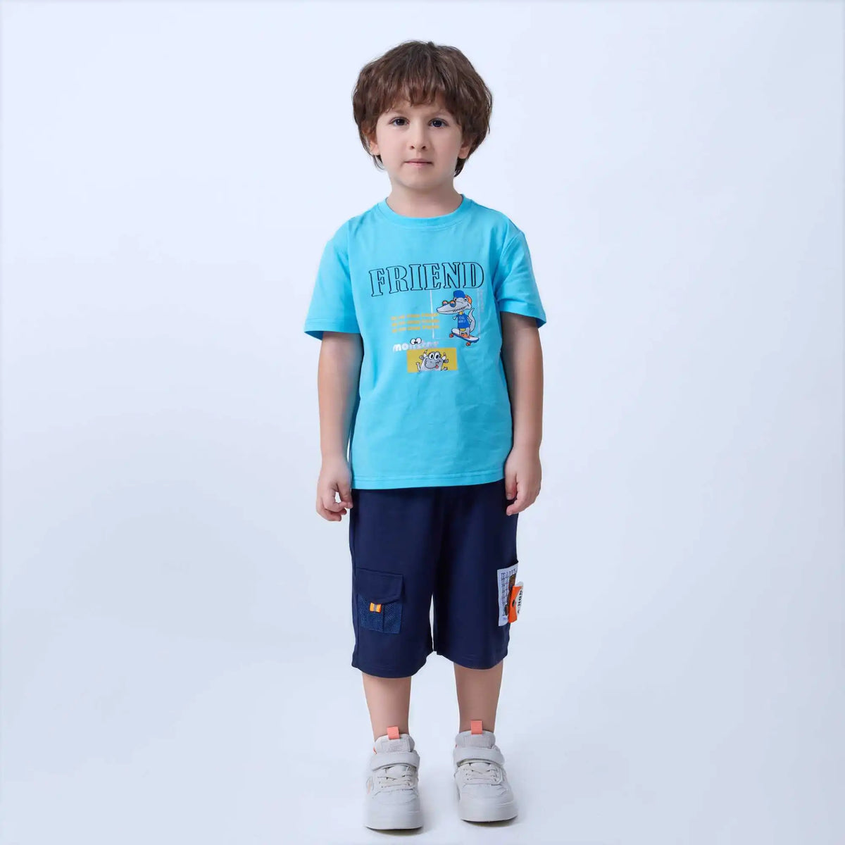 Baggy Fashion Shorts For Boys 110 | 4-5Y Navy 110 | 4-5Y,42.1,46,43.5,76.2 Image