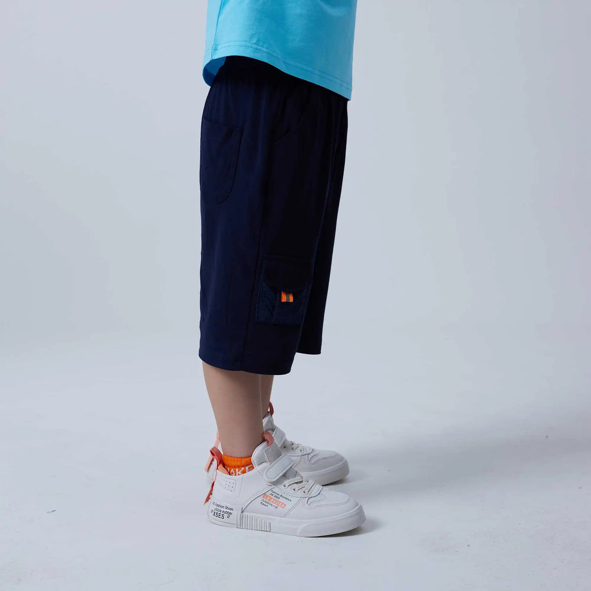 Baggy Fashion Shorts For Boys 120 | 5-6Y Navy 120 | 5-6Y,45.9,48.5,46.5,81 Image