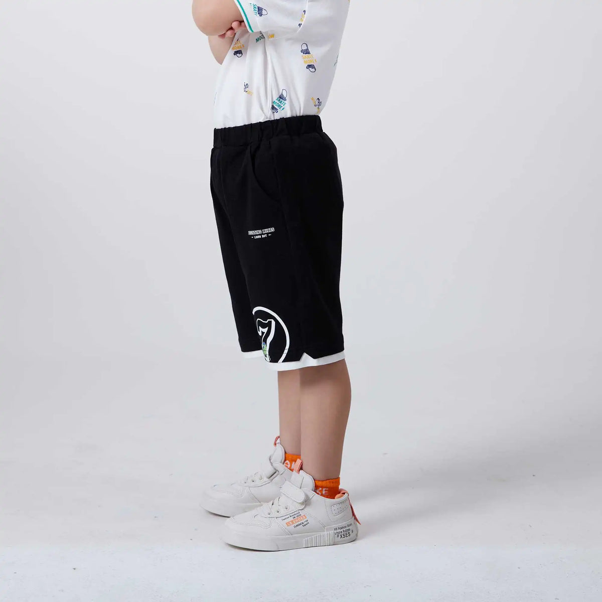 Baggy Fashion Shorts For Boys 120 | 5-6Y Black 120 | 5-6Y,41,49.5,46.5,79 Image