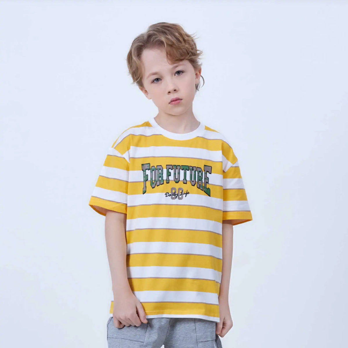 stripped fashion t shirt for boys image