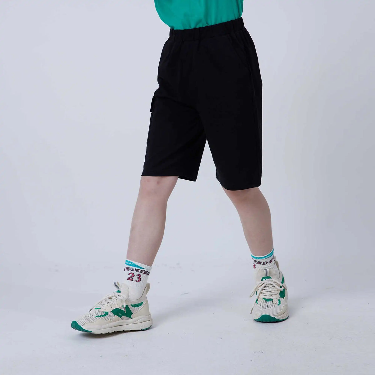 Baggy Fashion Shorts For Boys 130 | 7-8Y Black 130 | 7-8Y,43.2,52.5,48.4,80.8 Image