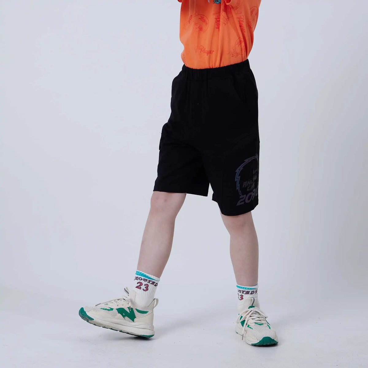 Baggy Fashion Shorts For Boys 140 | 8-9Y Black 140 | 8-9Y,47.2,55,52,85.6 Image