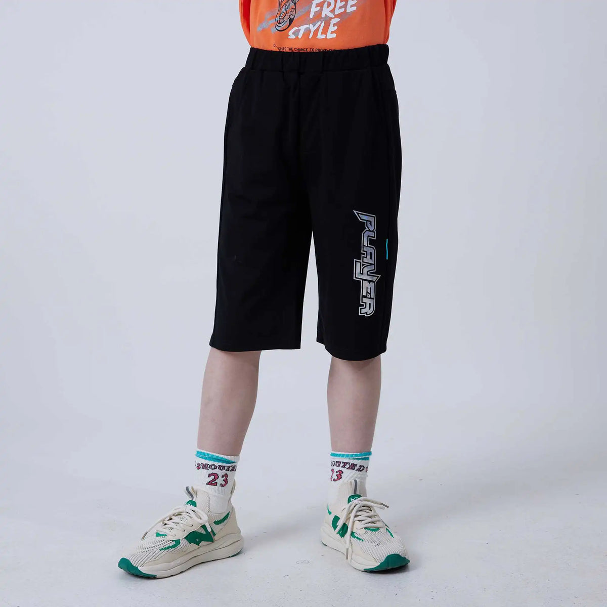 Baggy Fashion Shorts For Boys 110 | 4-5Y Black 110 | 4-5Y,40.8,47.5,43,75.2 Image