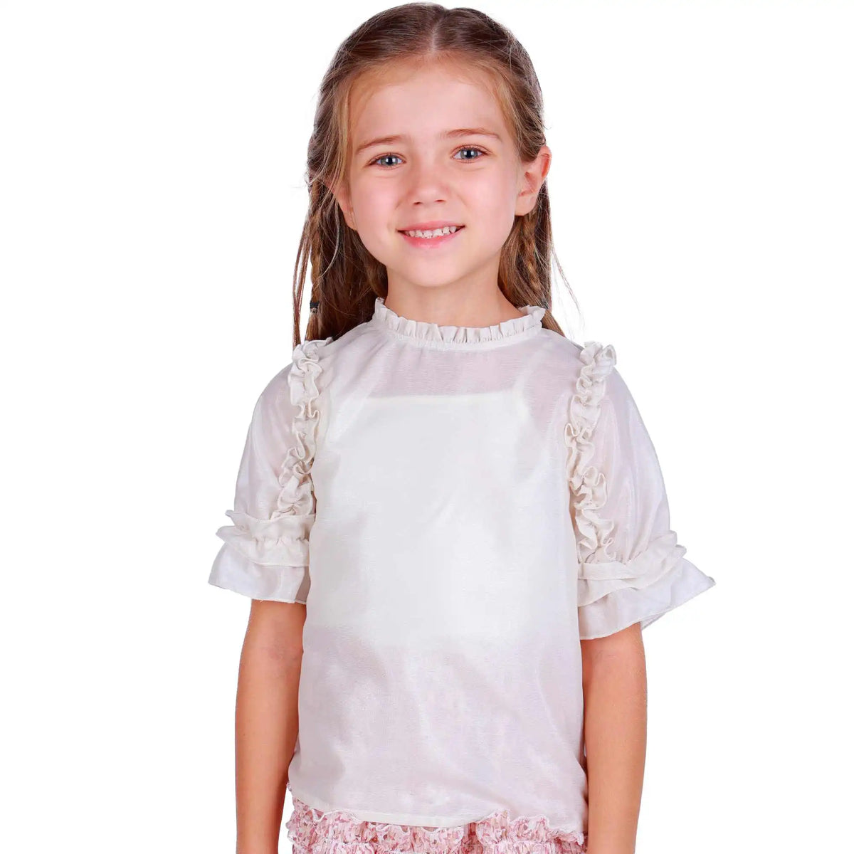 Plain Elegant Blouse For Girls 100 | 3Y Beige 100 | 3Y,38.5,58,20.5, Image