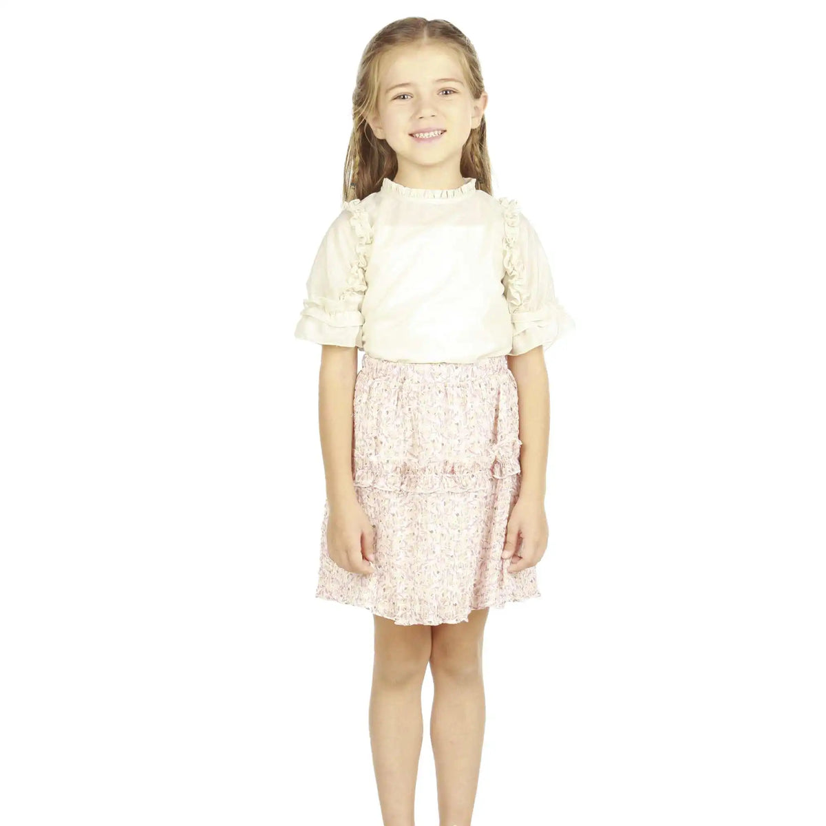 Plain Elegant Blouse For Girls 120 | 5-6Y Beige 120 | 5-6Y,45.5,66,22, Image