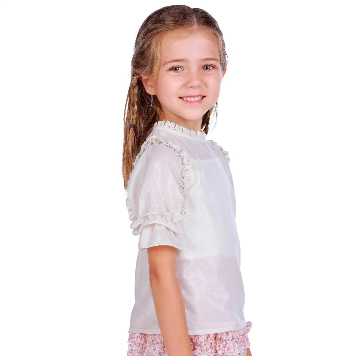 Plain Elegant Blouse For Girls 130 | 7-8Y Beige 130 | 7-8Y,49,70,23, Image