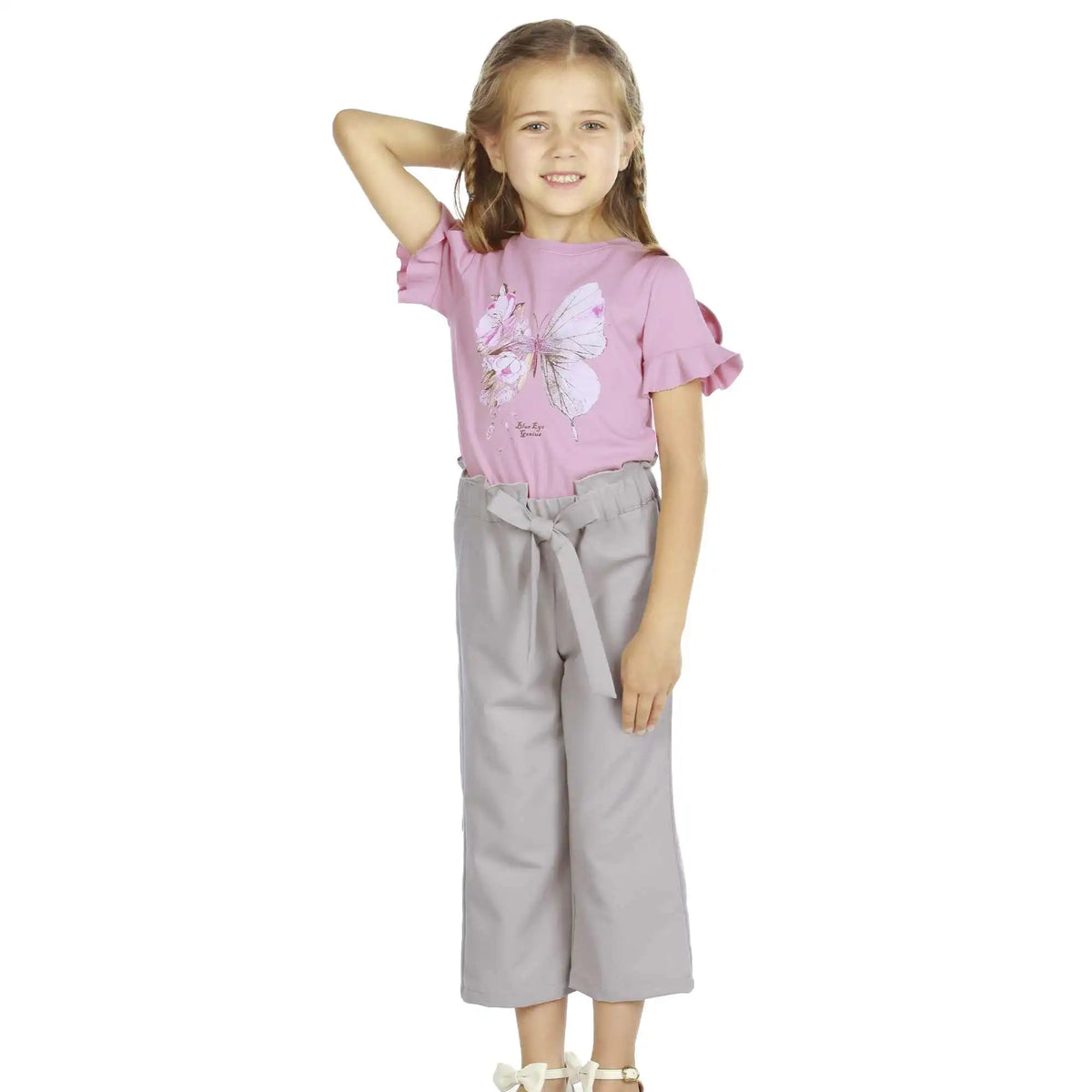 Straight-Leg Elegant Pants For Girls 120 | 5-6Y Dark Beige 120 | 5-6Y,69,48,45,71 Image