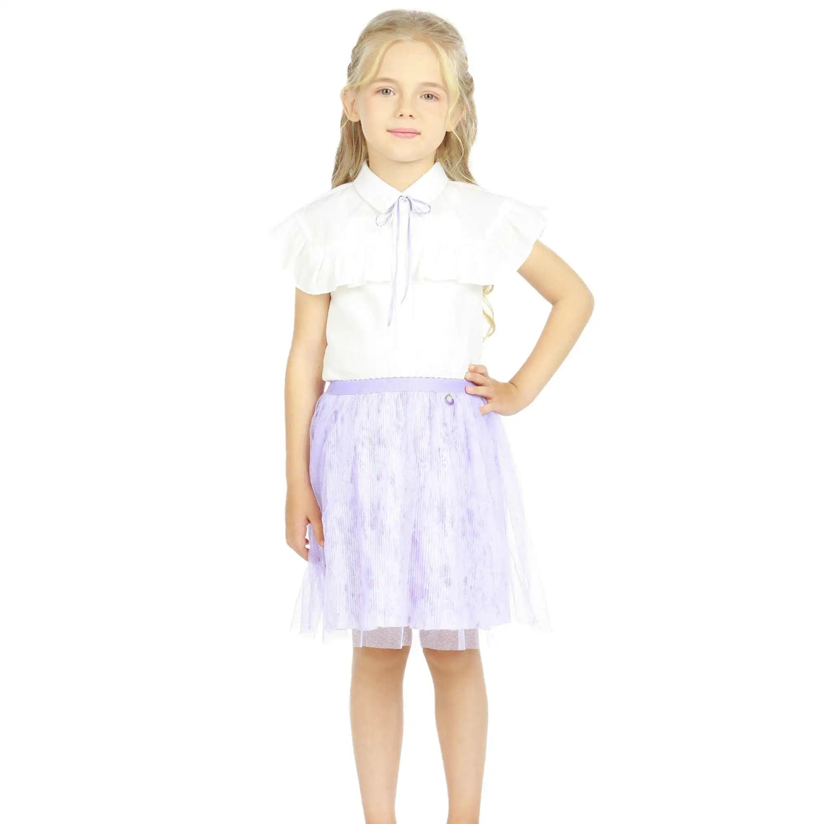 Breaks Elegant Skirt For Girls 120 | 5-6Y Purple Flower 120 | 5-6Y,38,48,, Image