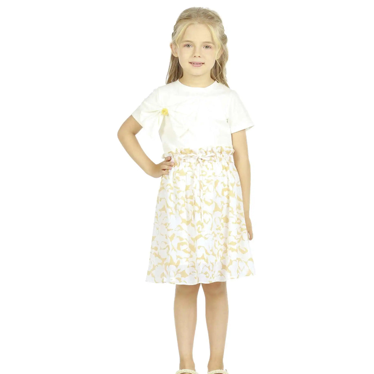 Kalush Elegant Skirt For Girls 120 | 5-6Y Beige Flower 120 | 5-6Y,46,48,, Image