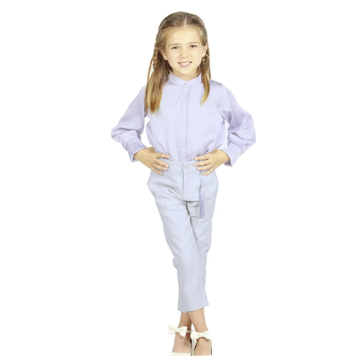 Ordinary Elegant Pants For Girls 120 | 5-6Y Light Gray 120 | 5-6Y,64,59,42.5,66 Image