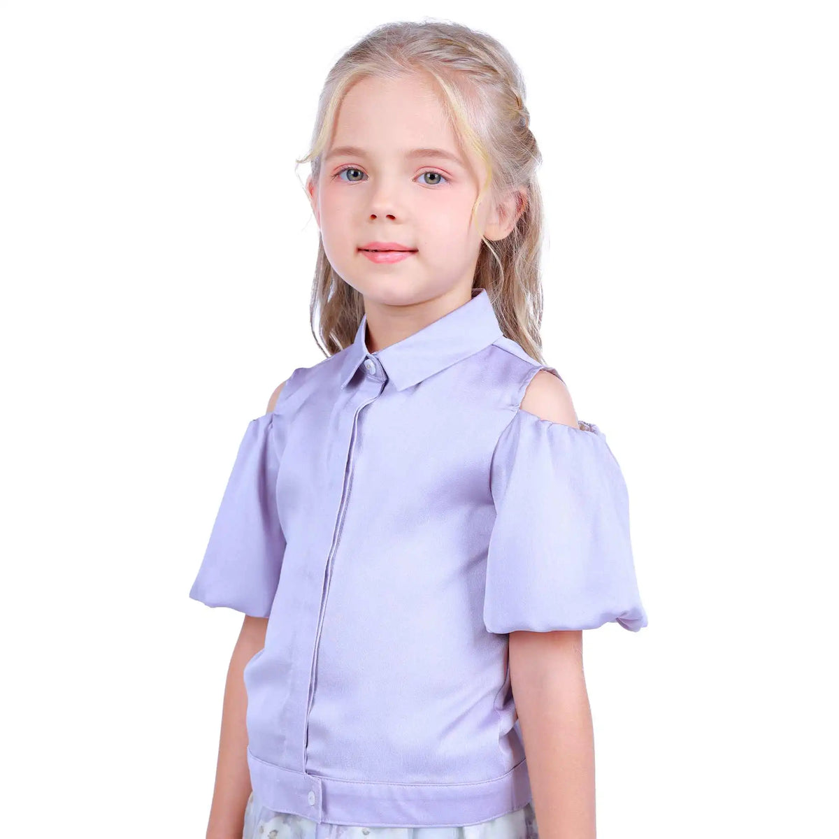 Plain Elegant Shirt For Girls 130 | 7-8Y Purple 130 | 7-8Y,43,74,15.5, Image