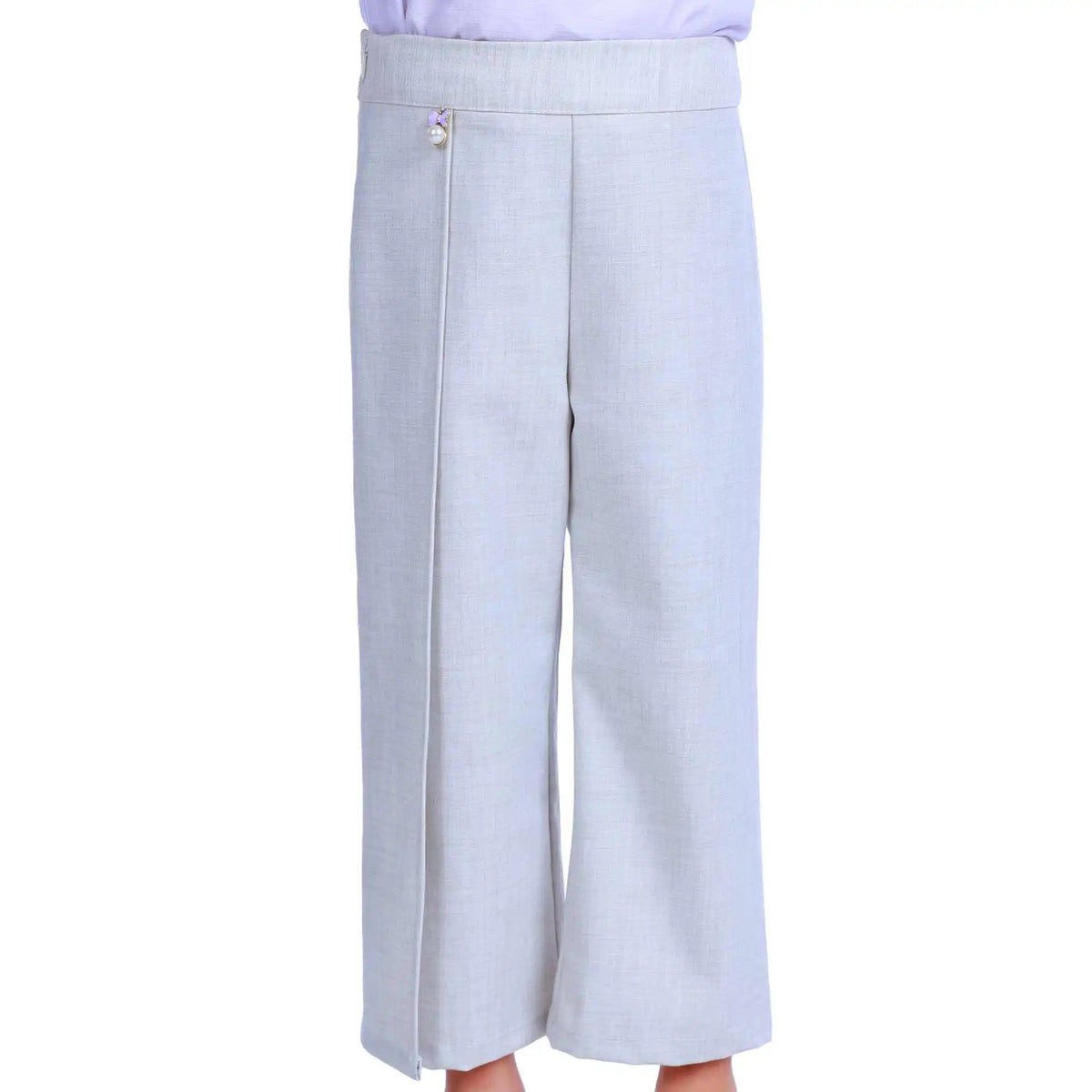 Wide-Leg Elegant Pants For Girls 100 | 3Y Light Gray 100 | 3Y,52,49,41,62 Image