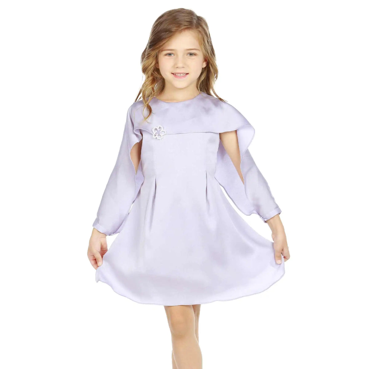 Plain Elegant Dress For Girls 100 | 3Y Purple 100 | 3Y,57,56,33, Image