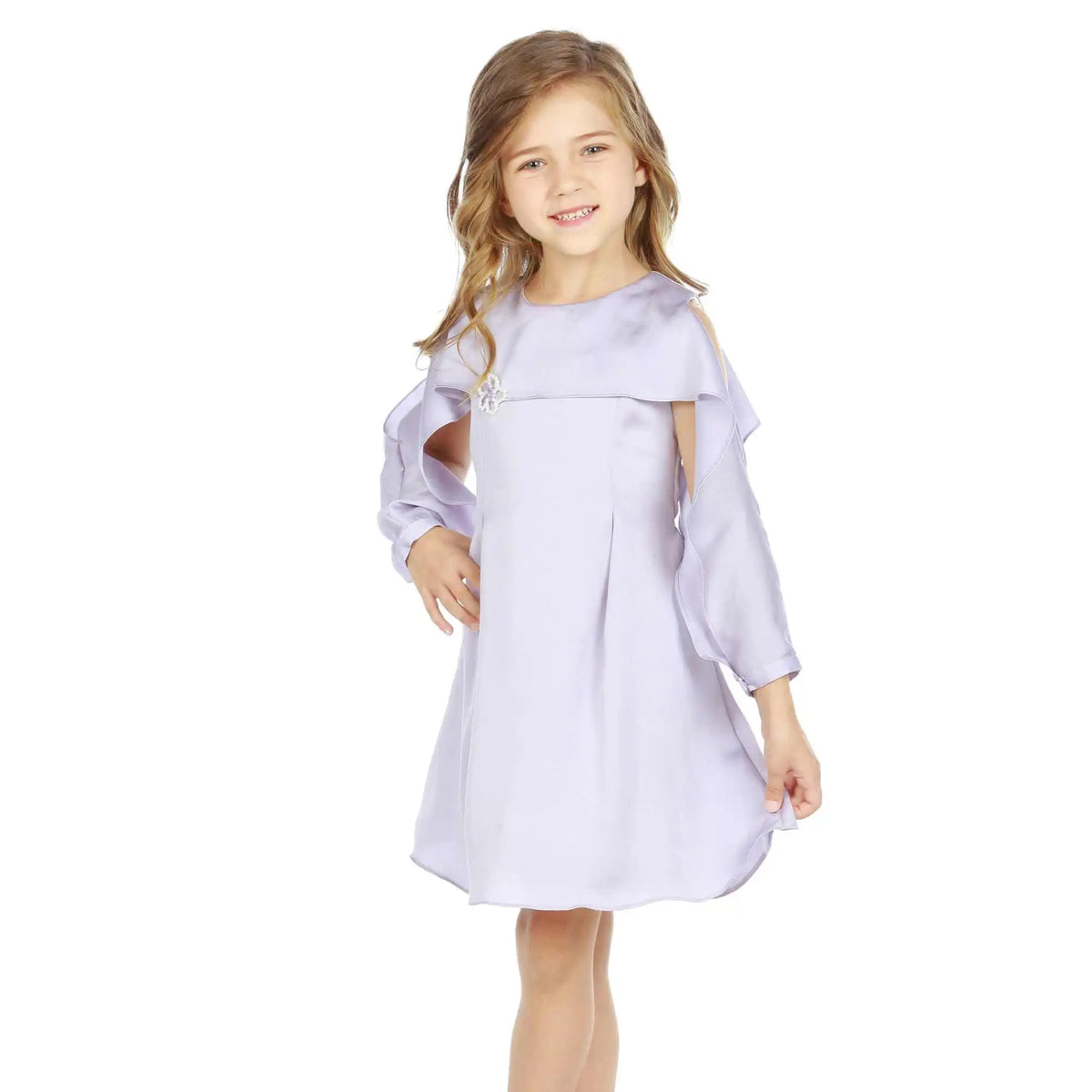 Plain Elegant Dress For Girls 130 | 7-8Y Purple 130 | 7-8Y,75,68,43.5, Image