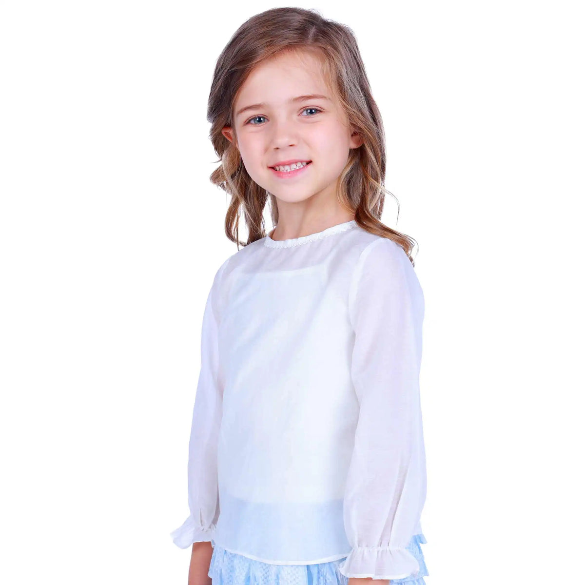 Plain Elegant Blouse For Girls 120 | 5-6Y Off White 120 | 5-6Y,45.5,66,41, Image